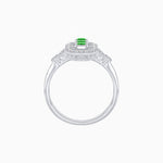 Load image into Gallery viewer, Art Deco Three - Stone Plaque Ring with Diamond Pavé Frame - Shahin Jewelry