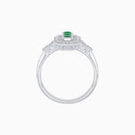 Load image into Gallery viewer, Art Deco Three - Stone Plaque Ring with Diamond Pavé Frame - Shahin Jewelry