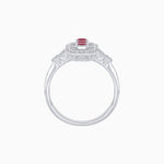 Load image into Gallery viewer, Art Deco Three - Stone Plaque Ring with Diamond Pavé Frame - Shahin Jewelry