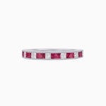Load image into Gallery viewer, Baguette Brilliance; Sapphire and Diamond Channel Set Ring - Shahin Jewelry