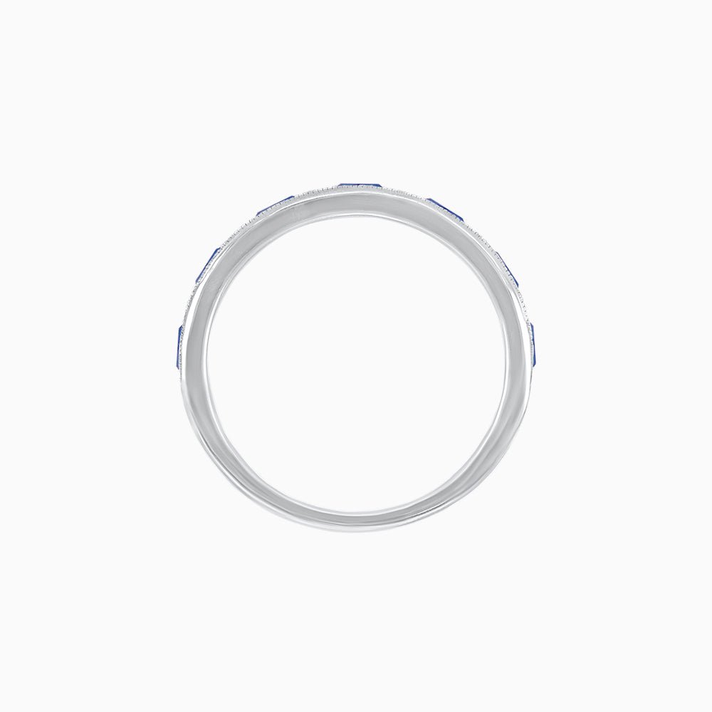 Baguette Brilliance , Sapphire and Diamond Channel Set Ring - Shahin Jewelry