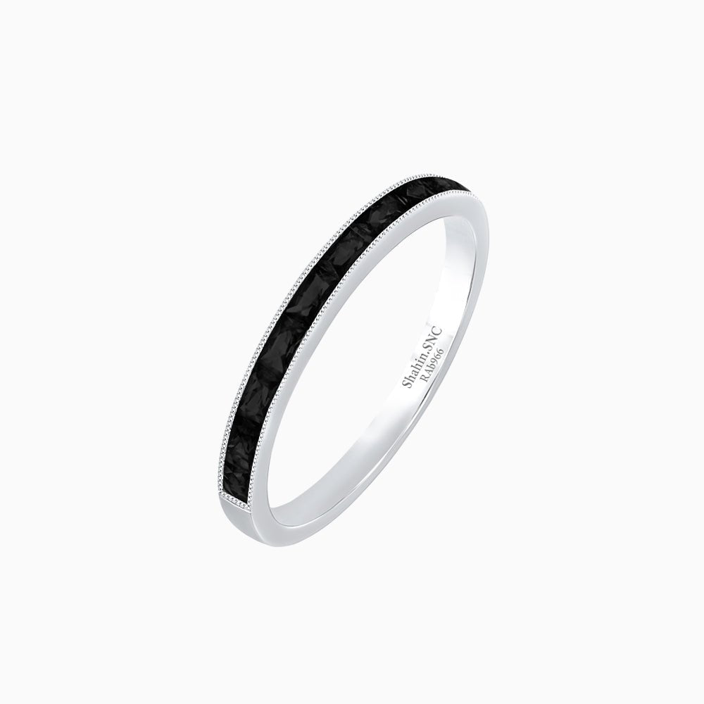Baguette Channel Set Ring - 14k Withe Gold - Shahin Jewelry