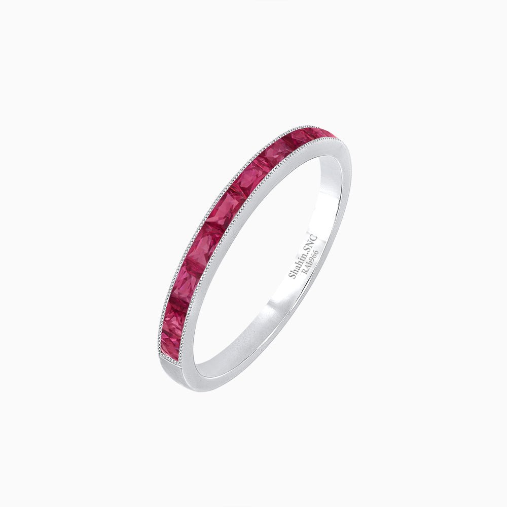 Baguette Sapphire Channel Set Ring - Shahin Jewelry
