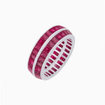 Load image into Gallery viewer, Baguette Sapphire Eternity twin stackable bands - Shahin Jewelry