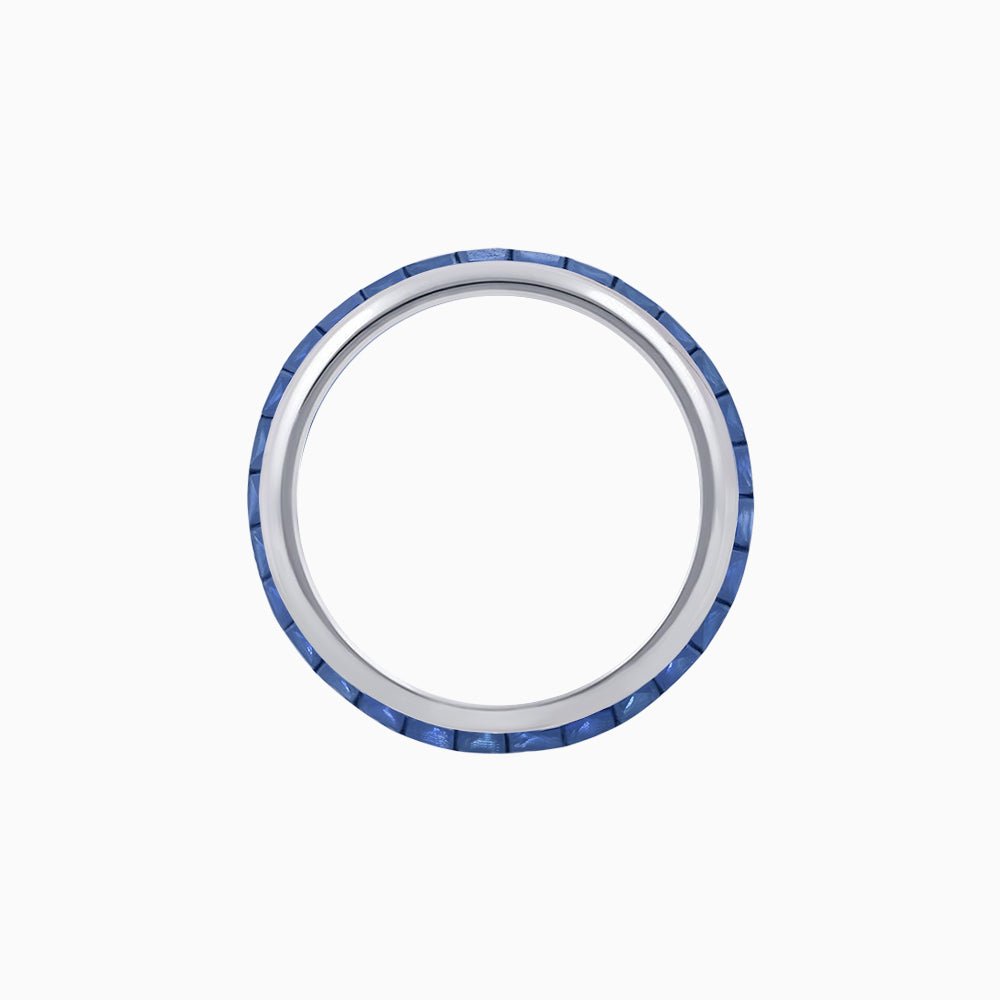 Baguette Sapphire Eternity twin stackable bands - Shahin Jewelry