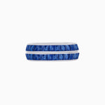 Load image into Gallery viewer, Baguette Sapphire Eternity twin stackable bands - Shahin Jewelry