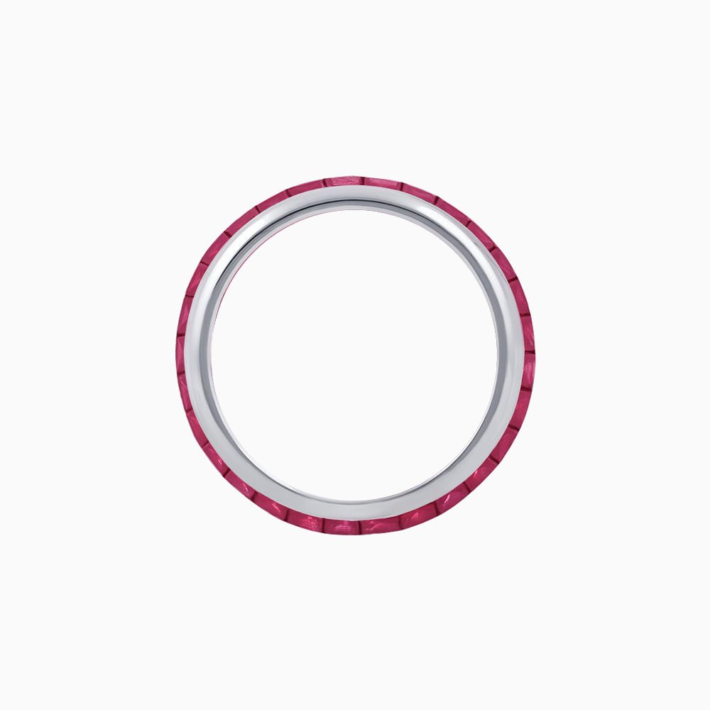 Baguette Sapphire Eternity twin stackable bands - Shahin Jewelry