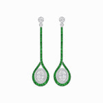 Load image into Gallery viewer, Ballroom Double Halo Dangle Earrings - Shahin Jewelry