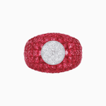Load image into Gallery viewer, Bombay Illusion Diamond Ring with Gemstone - Shahin Jewelry
