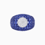 Load image into Gallery viewer, Bombay Illusion Diamond Ring with Gemstone - Shahin Jewelry