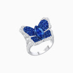 Load image into Gallery viewer, Butterfly Inspired Marquise Cocktail Ring with Invisible-Set Calibré-Cut Gemstones - Shahin Jewelry