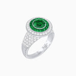 Load image into Gallery viewer, Convertible Gemstone Ring/Pendant with Accent Double Halo Highlights - Shahin Jewelry