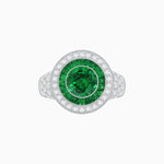 Load image into Gallery viewer, Convertible Gemstone Ring/Pendant with Accent Double Halo Highlights - Shahin Jewelry