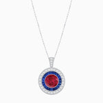 Load image into Gallery viewer, Convertible Gemstone Ring/Pendant with Accent Double Halo Highlights - Shahin Jewelry