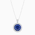 Load image into Gallery viewer, Convertible Gemstone Ring/Pendant with Accent Double Halo Highlights - Shahin Jewelry