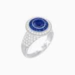 Load image into Gallery viewer, Convertible Gemstone Ring/Pendant with Accent Double Halo Highlights - Shahin Jewelry
