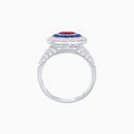 Load image into Gallery viewer, Convertible Gemstone Ring/Pendant with Accent Double Halo Highlights - Shahin Jewelry