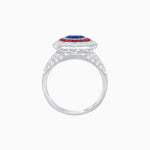 Load image into Gallery viewer, Convertible Gemstone Ring/Pendant with Accent Double Halo Highlights - Shahin Jewelry