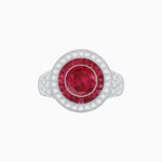 Load image into Gallery viewer, Convertible Gemstone Ring/Pendant with Accent Double Halo Highlights - Shahin Jewelry