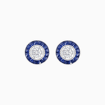 Load image into Gallery viewer, Convertible Halo Stud Earrings with Gemstones Mounting - Shahin Jewelry