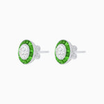 Load image into Gallery viewer, Convertible Halo Stud Earrings with Gemstones Mounting - Shahin Jewelry