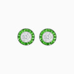Load image into Gallery viewer, Convertible Halo Stud Earrings with Gemstones Mounting - Shahin Jewelry