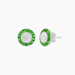 Load image into Gallery viewer, Convertible Halo Stud Earrings with Gemstones Mounting - Shahin Jewelry