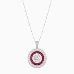 Load image into Gallery viewer, Convertible Ring/Pendant with Accent Double Halo Highlights - Shahin Jewelry