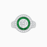 Load image into Gallery viewer, Convertible Ring/Pendant with Accent Double Halo Highlights - Shahin Jewelry