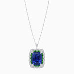 Load image into Gallery viewer, Cushion Cut Center Stone Double Halo Pendant Mounting - Shahin Jewelry