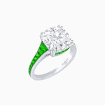 Load image into Gallery viewer, Cushion - Cut Gemstone Engagement Ring Mounting with French Cut Accent Stones - Shahin Jewelry