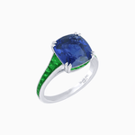 Load image into Gallery viewer, Cushion - Cut Gemstone Engagement Ring Mounting with French Cut Accent Stones - Shahin Jewelry