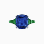 Load image into Gallery viewer, Cushion - Cut Gemstone Engagement Ring Mounting with French Cut Accent Stones - Shahin Jewelry