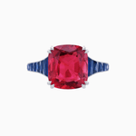 Load image into Gallery viewer, Cushion - Cut Gemstone Engagement Ring Mounting with French Cut Accent Stones - Shahin Jewelry