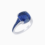 Load image into Gallery viewer, Cushion - Cut Gemstone Engagement Ring Mounting with French Cut Accent Stones - Shahin Jewelry