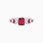 Load image into Gallery viewer, Cushion Cut Spinel Ring with Arrowhead Shank – Art Deco Refinement - Shahin Jewelry