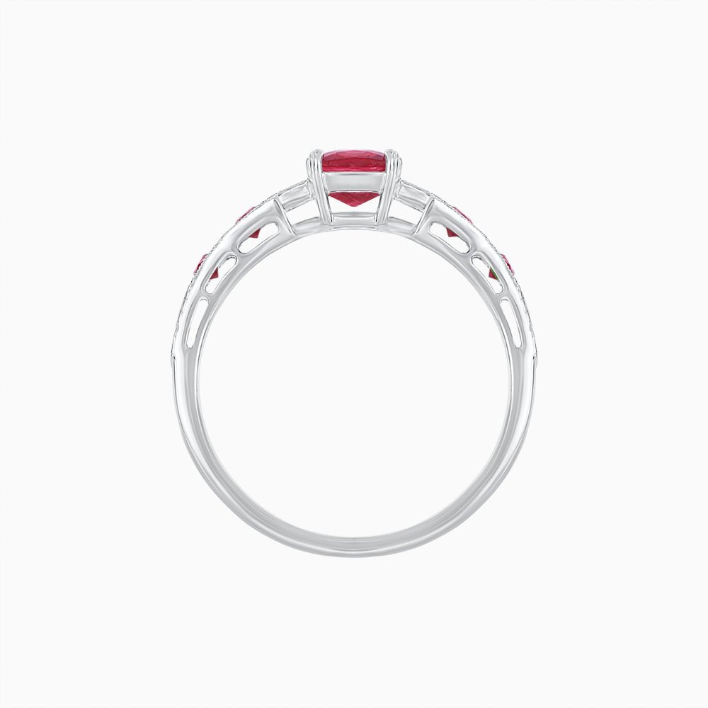 Cushion Cut Spinel Ring with Arrowhead Shank – Art Deco Refinement - Shahin Jewelry