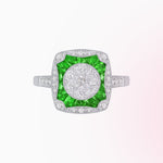 Load image into Gallery viewer, Cushion Shape Art Deco Inspired Diamond Ring in Illusion Setting - Shahin Jewelry