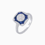 Load image into Gallery viewer, Cushion Shape Art Deco Inspired Diamond Ring in Illusion Setting - Shahin Jewelry