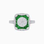 Load image into Gallery viewer, Cushion Shape Art Deco Inspired Diamond Ring in Illusion Setting - Shahin Jewelry