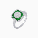 Load image into Gallery viewer, Cushion Shape Art Deco Inspired Diamond Ring in Illusion Setting - Shahin Jewelry