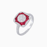Load image into Gallery viewer, Cushion Shape Art Deco Inspired Diamond Ring in Illusion Setting - Shahin Jewelry