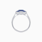 Load image into Gallery viewer, Cushion Shape Art Deco Inspired Halo Ring with Diamond and Gemstone - Shahin Jewelry