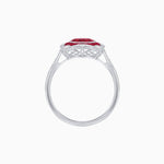Load image into Gallery viewer, Cushion Shape Art Deco Inspired Halo Ring with Diamond and Gemstone - Shahin Jewelry