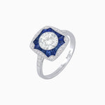 Load image into Gallery viewer, Cushion Shape Art Deco Inspired Ring with Diamond - Shahin Jewelry