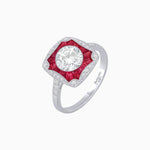 Load image into Gallery viewer, Cushion Shape Art Deco Inspired Ring with Diamond - Shahin Jewelry