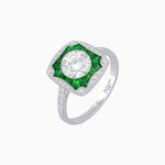 Load image into Gallery viewer, Cushion Shape Art Deco Inspired Ring with Diamond - Shahin Jewelry