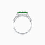 Load image into Gallery viewer, Delicate Art Deco Inspired Sapphire Target Halo Ring with Sculpted Shank - Shahin Jewelry