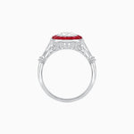 Load image into Gallery viewer, Delicate Art Deco Inspired Sapphire Target Halo Ring with Sculpted Shank - Shahin Jewelry