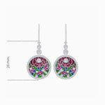 Load image into Gallery viewer, Diamond and Multi Color Stone Dangle Earrings - Shahin Jewelry
